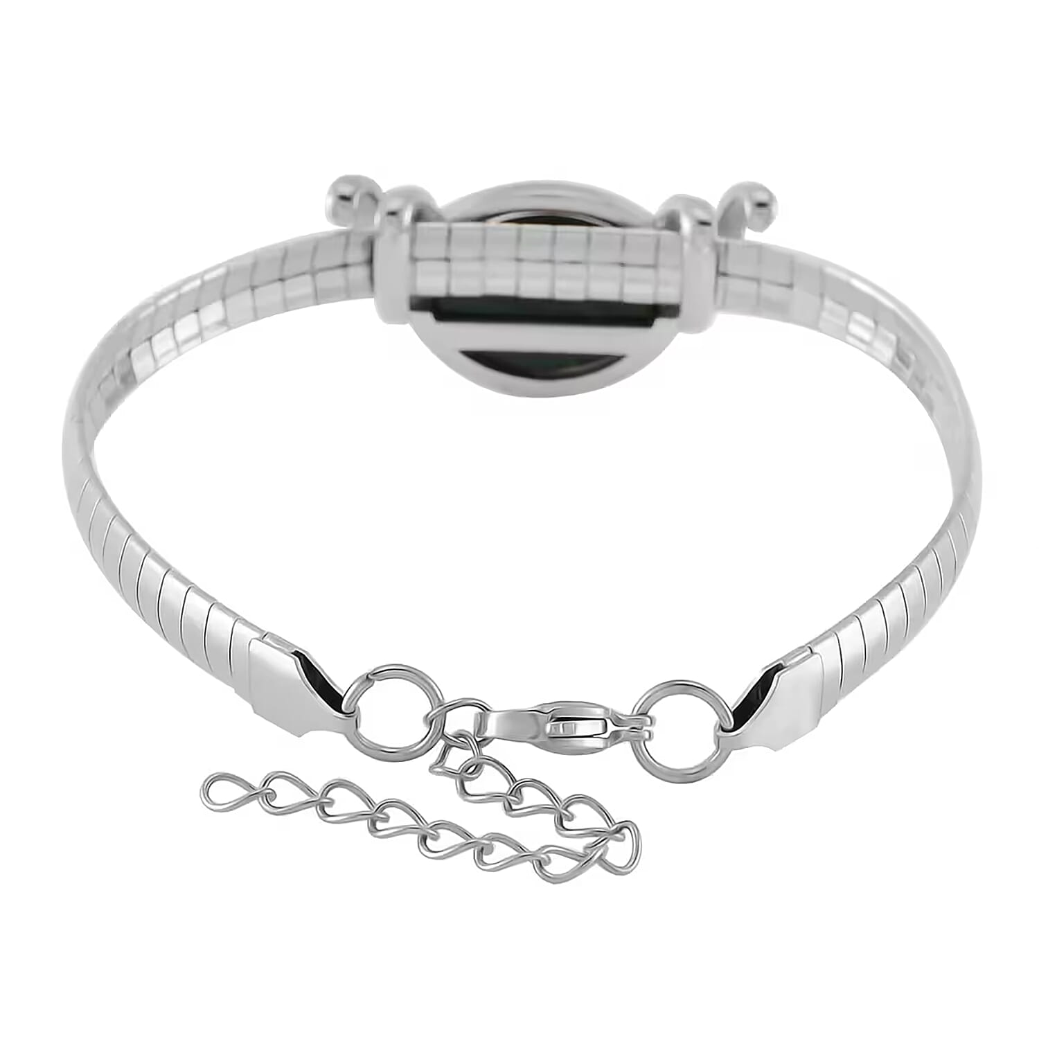 7pcs Interchangeable Multi Gemstone 59.50 ctw Bracelet in Stainless Steel (7.50-9.50In)