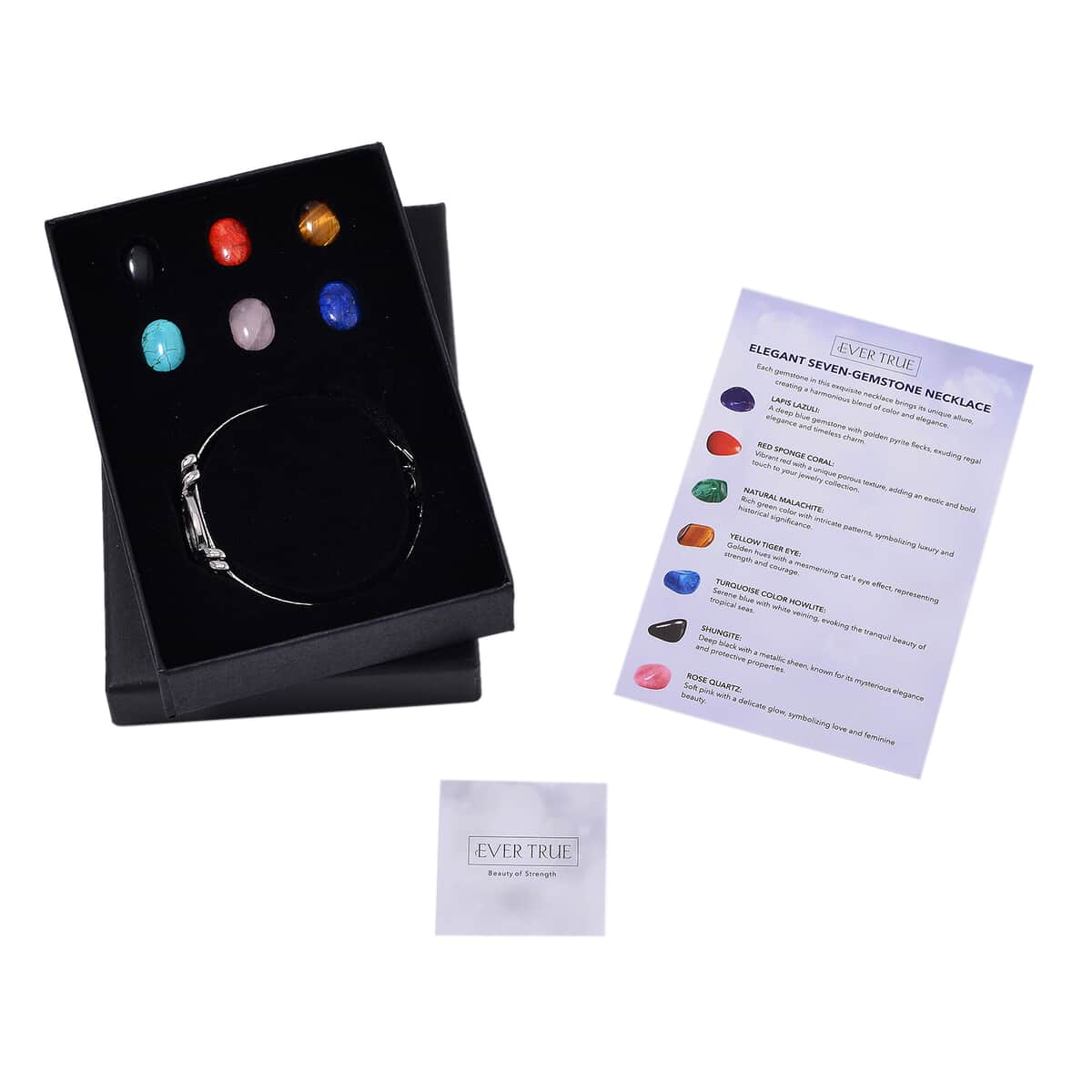 7pcs Interchangeable Multi Gemstone 59.50 ctw Bracelet in Stainless Steel (7.50-9.50In) image number 7