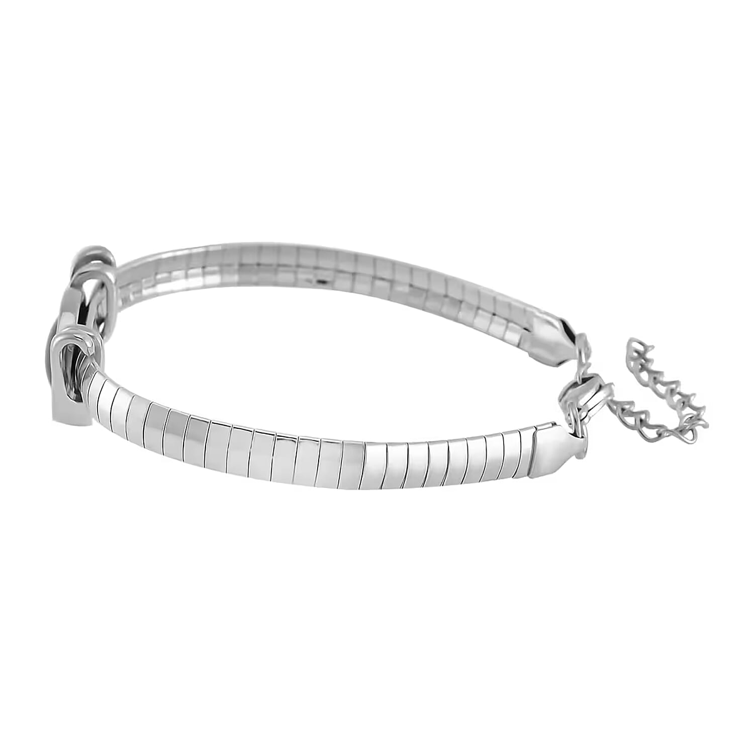 7pcs Interchangeable Multi Gemstone 59.50 ctw Bracelet in Stainless Steel (7.50-9.50In)