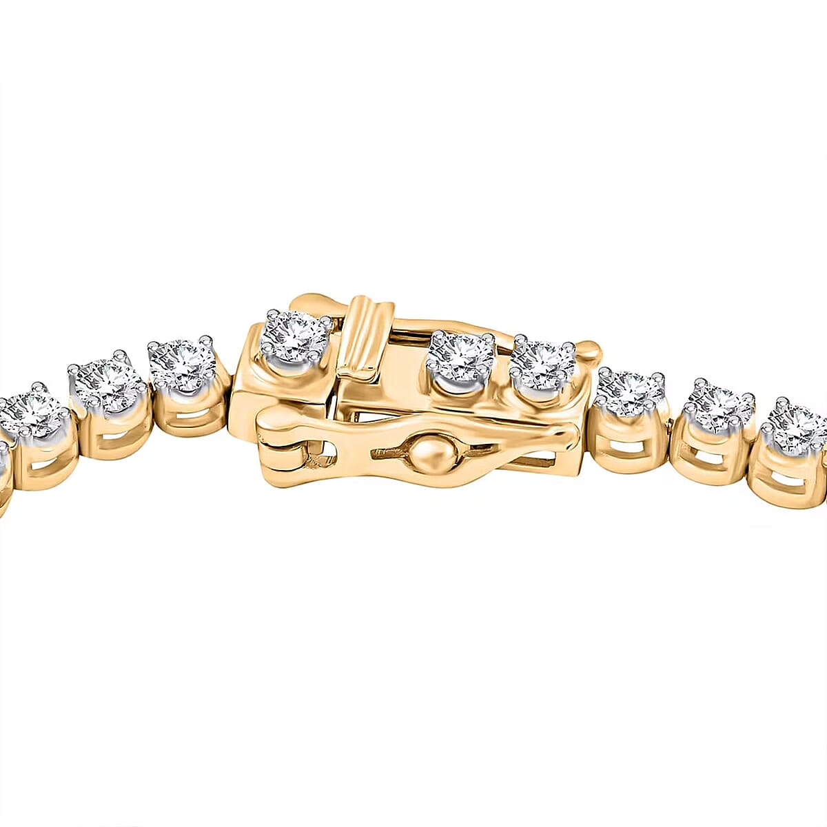 Luxuriant Lab Grown Diamond G SI 3.00 ctw Starlight Tennis Bracelet in 14K Yellow Gold Over Sterling Silver (7.25 In) image number 6
