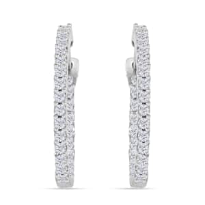 Luxuriant Lab Grown Diamond G SI 0.50 ctw Huggie Hoop Earrings in Sterling Silver