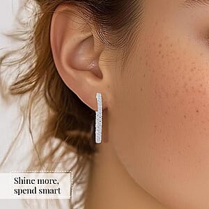 Luxuriant Lab Grown Diamond G SI 0.50 ctw Huggie Hoop Earrings in Sterling Silver