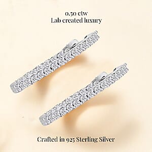 Luxuriant Lab Grown Diamond G SI 0.50 ctw Huggie Hoop Earrings in Sterling Silver