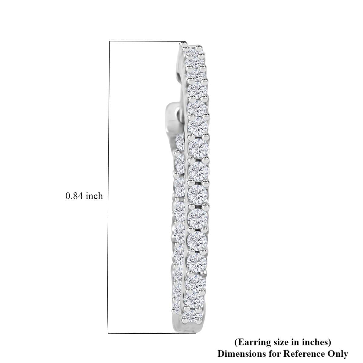 Luxuriant Lab Grown Diamond G SI 0.50 ctw Huggie Hoop Earrings in Sterling Silver image number 4