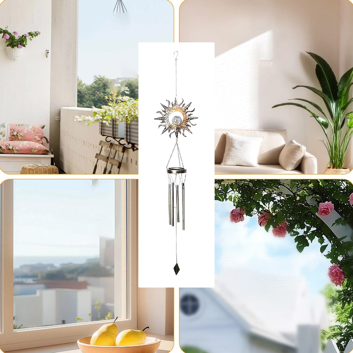 Sun Solar Wind Chime with 1 Bright LED image number 5