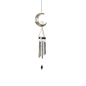 Crescent Moon Solar Wind Chime with 1 Bright LED