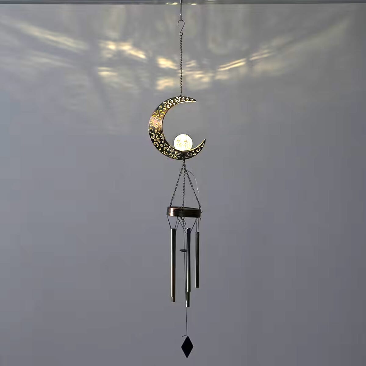 Crescent Moon Solar Wind Chime with 1 Bright LED image number 5