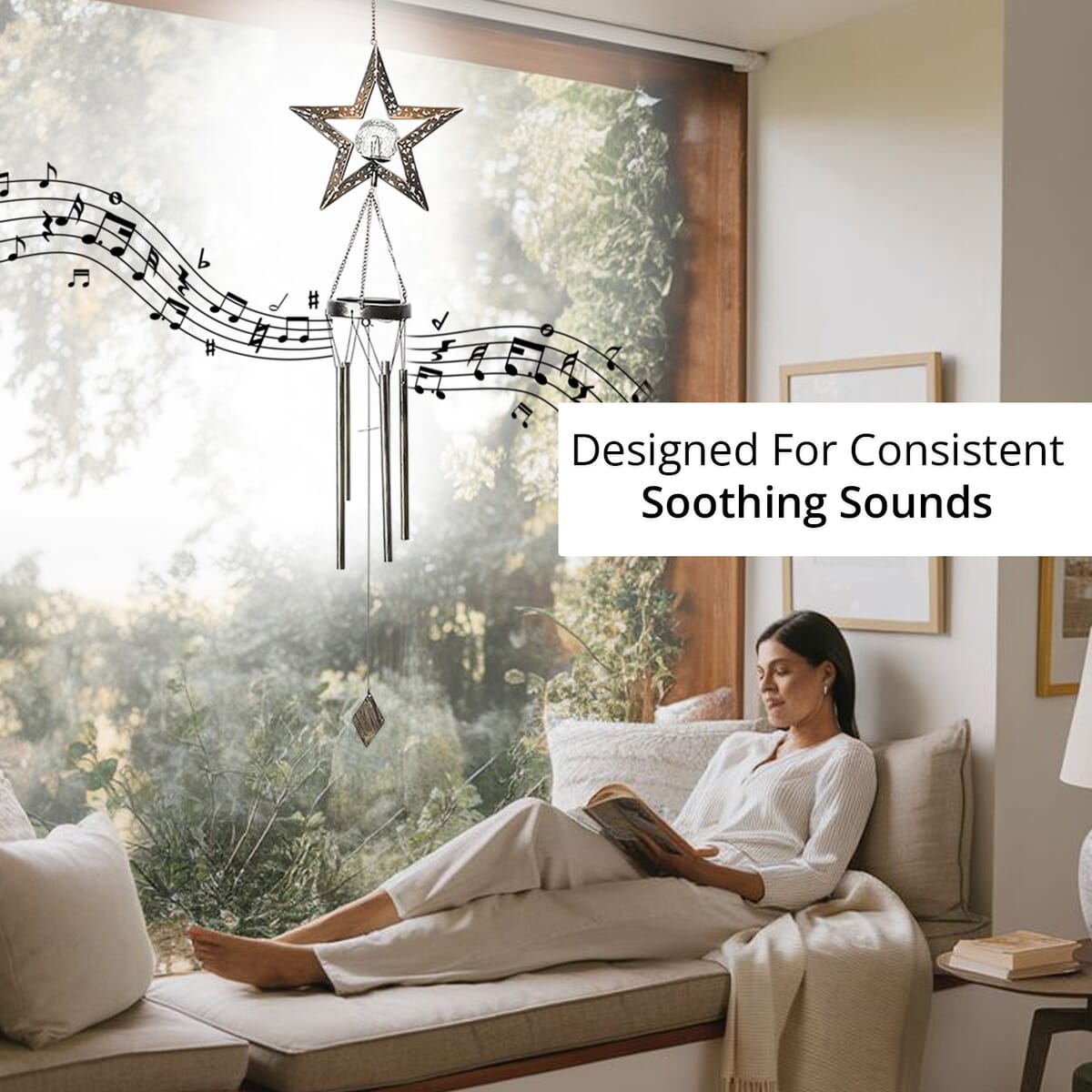 Star Solar Wind Chime with 1 Bright LED image number 3