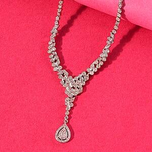 D'Joy Uncut Natural Pink Diamond 1.00 ctw Drop Necklace in 18K Vermeil Rose Gold Over Sterling Silver 20 Inches