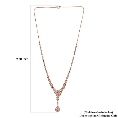 D'Joy Uncut Natural Pink Diamond 1.00 ctw Drop Necklace in 18K Vermeil Rose Gold Over Sterling Silver 20 Inches