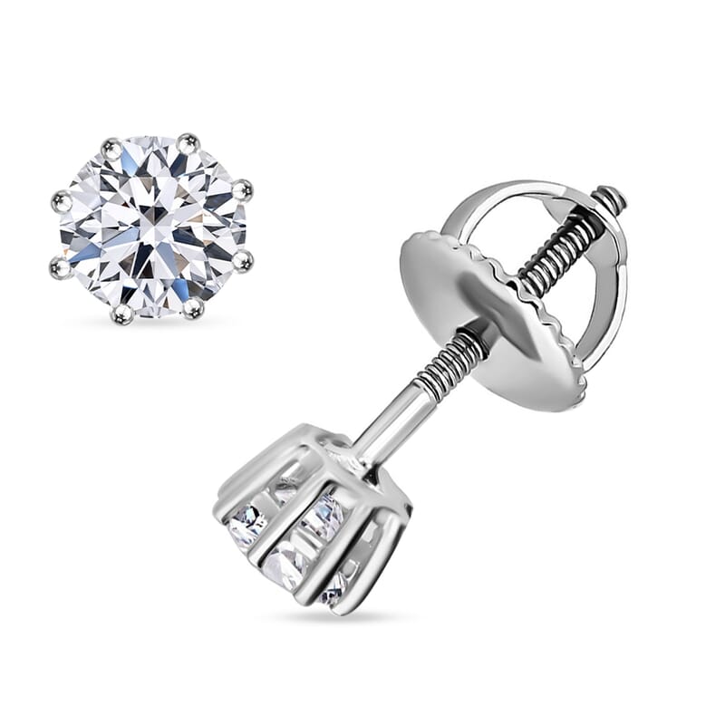 Luxuriant Lab Grown Diamond E-F VS 1.00 ctw Earrings in 950 Platinum