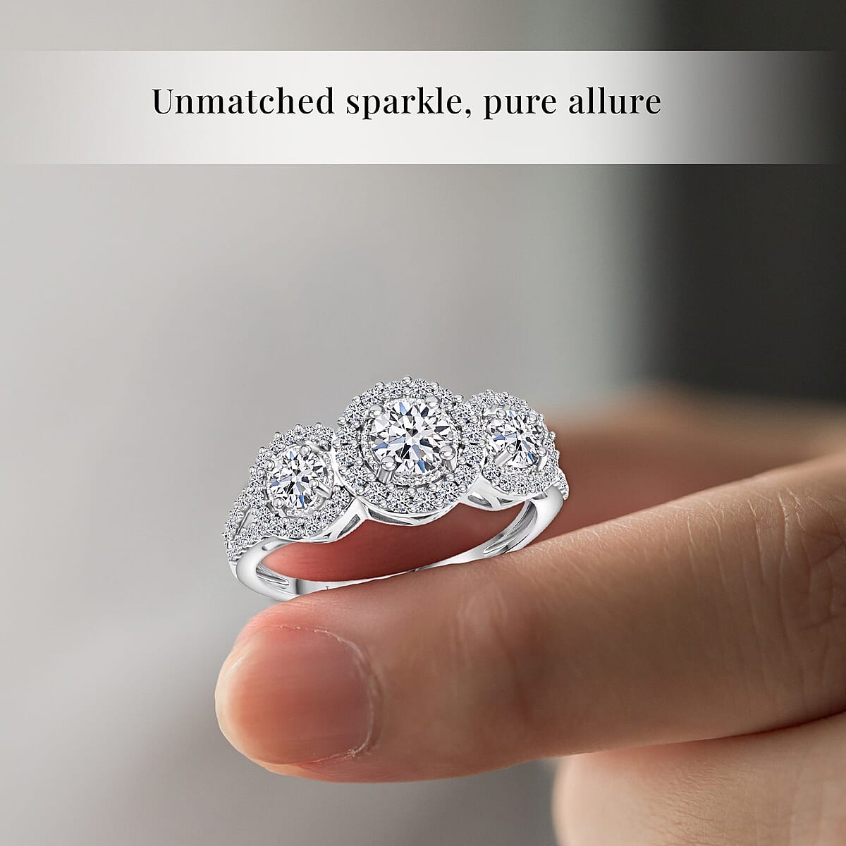 Luxuriant Lab Grown Diamond G SI 1.50 ctw Ring in Sterling Silver (Size 5.0) image number 4