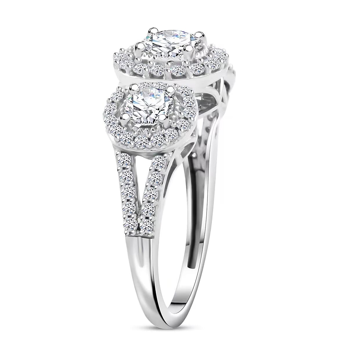 Luxuriant Lab Grown Diamond G SI 1.50 ctw Ring in Sterling Silver (Size 5.0) image number 9