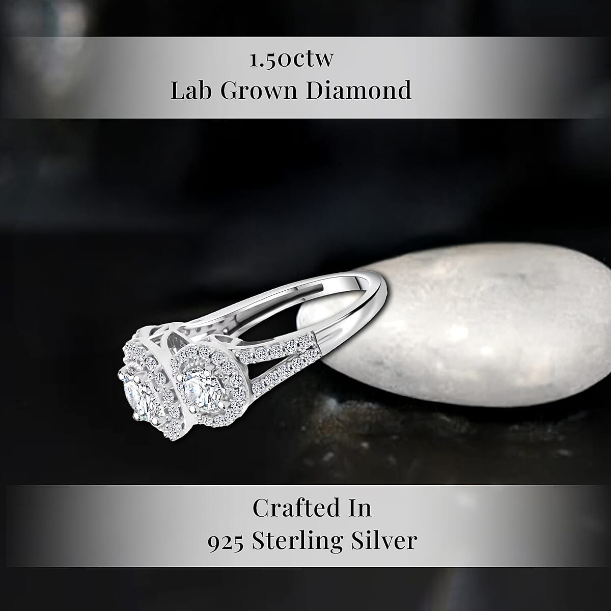 Luxuriant Lab Grown Diamond G SI 1.50 ctw Ring in Sterling Silver (Size 6.0) image number 2