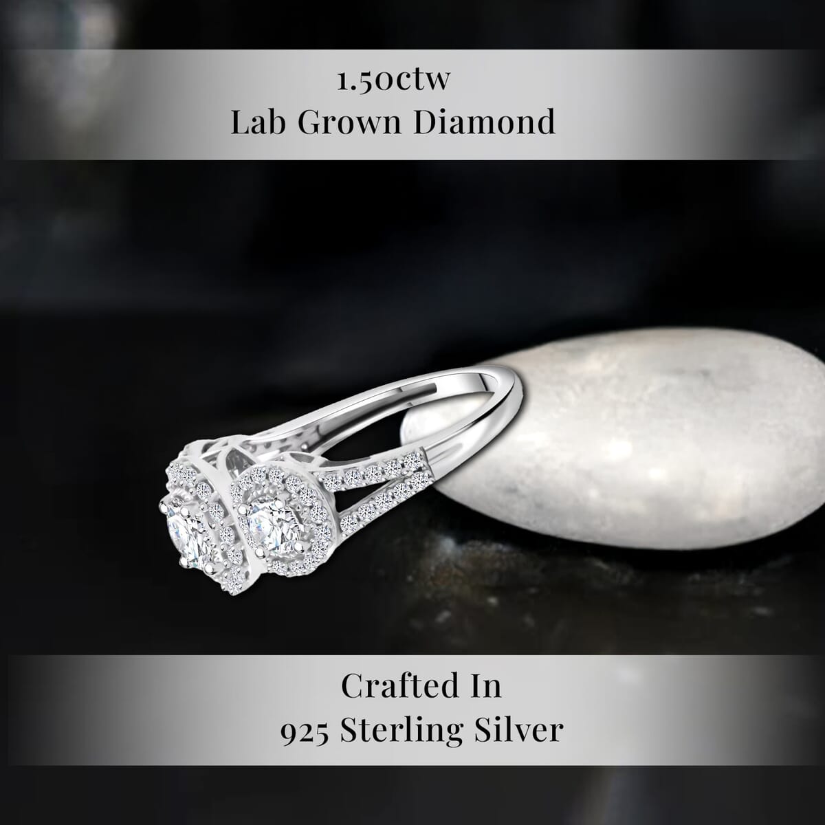 Luxuriant Lab Grown Diamond G SI 1.50 ctw Ring in Sterling Silver (Size 8.0) image number 2