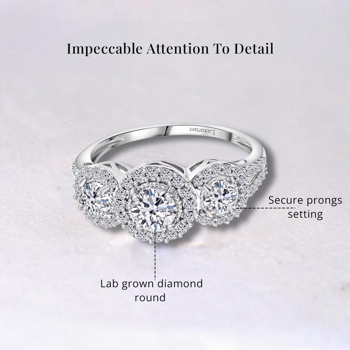 Luxuriant Lab Grown Diamond G SI 1.50 ctw Ring in Sterling Silver (Size 8.0) image number 5