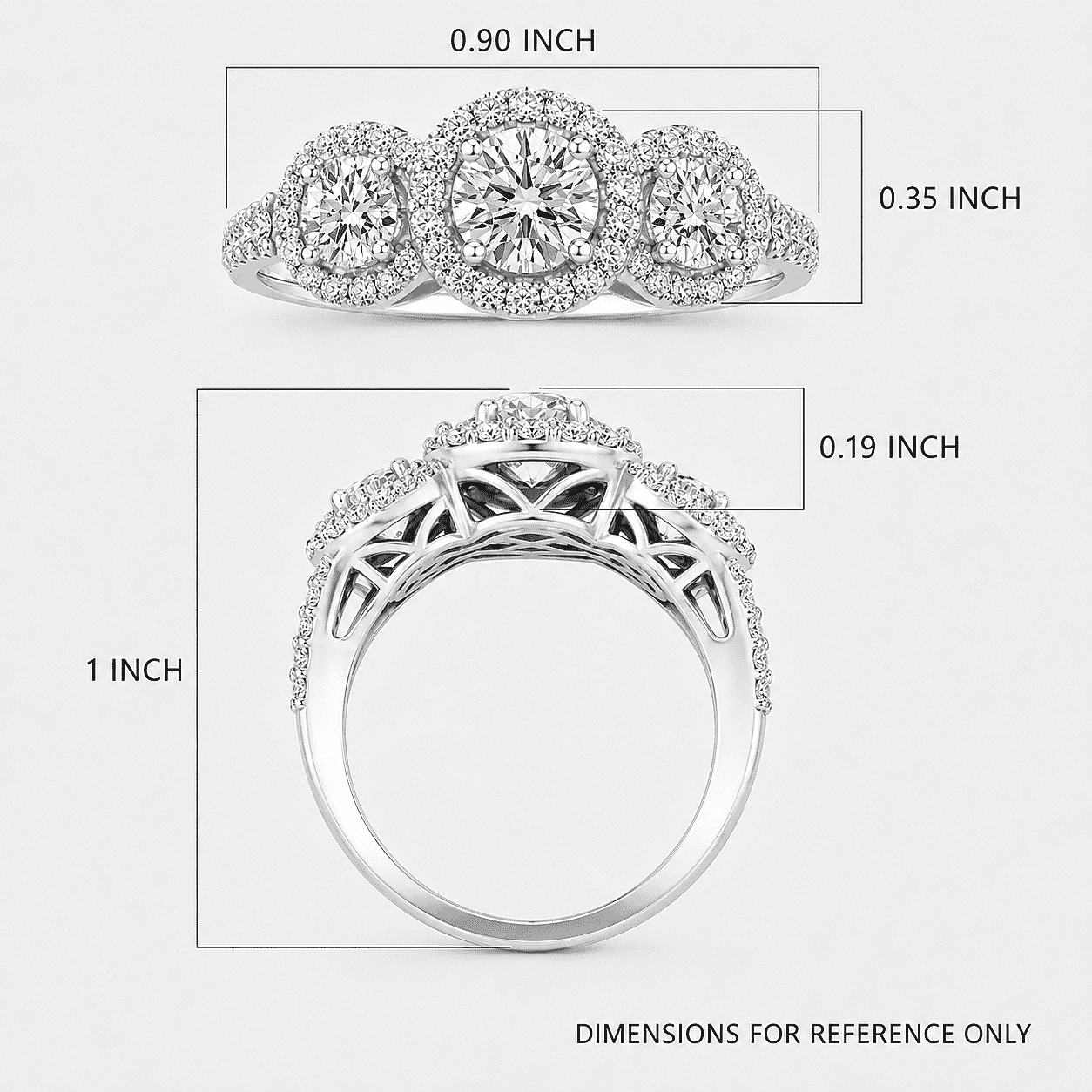 Luxuriant Lab Grown Diamond G SI 1.50 ctw Ring in Sterling Silver (Size 9.0)