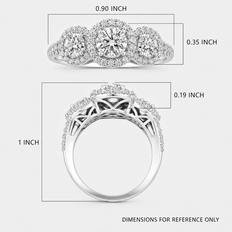 Luxuriant Lab Grown Diamond G SI 1.50 ctw Ring in Sterling Silver (Size 9.0)