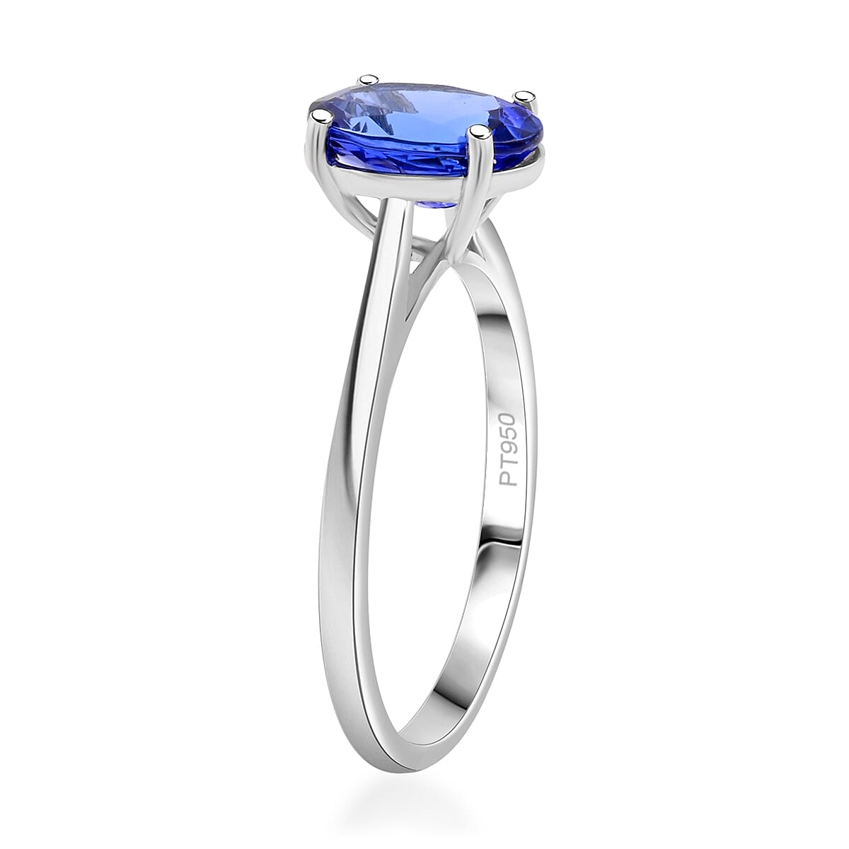 AAA Tanzanite 2.00 ctw Solitaire Ring in 950 Platinum (Size 7.0) image number 3