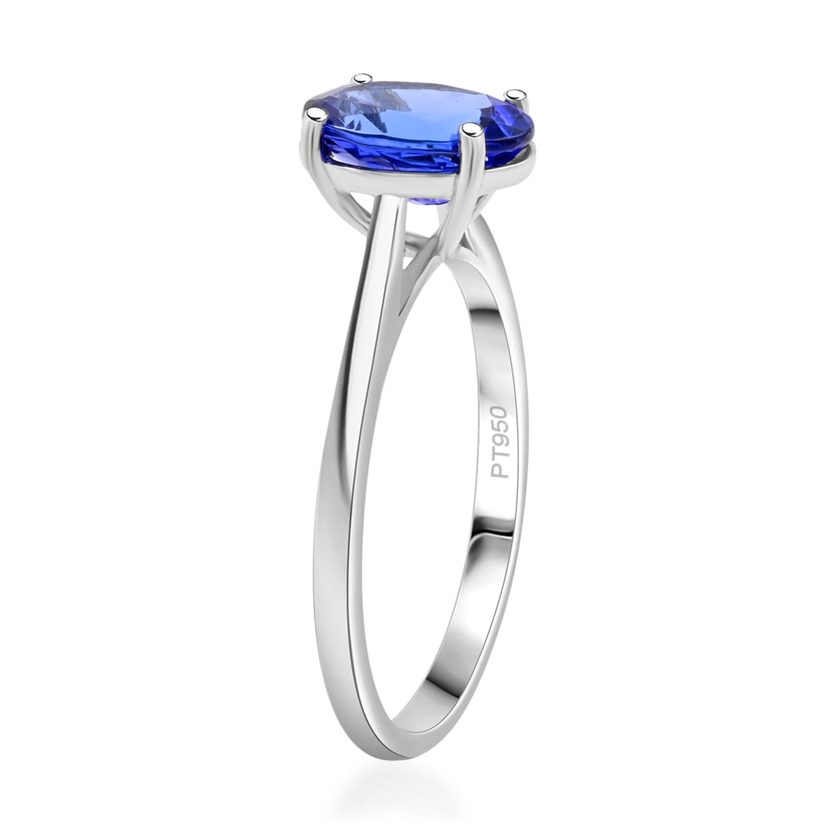 AAA Tanzanite 2.00 ctw Solitaire Ring in 950 Platinum (Size 8.0) image number 3