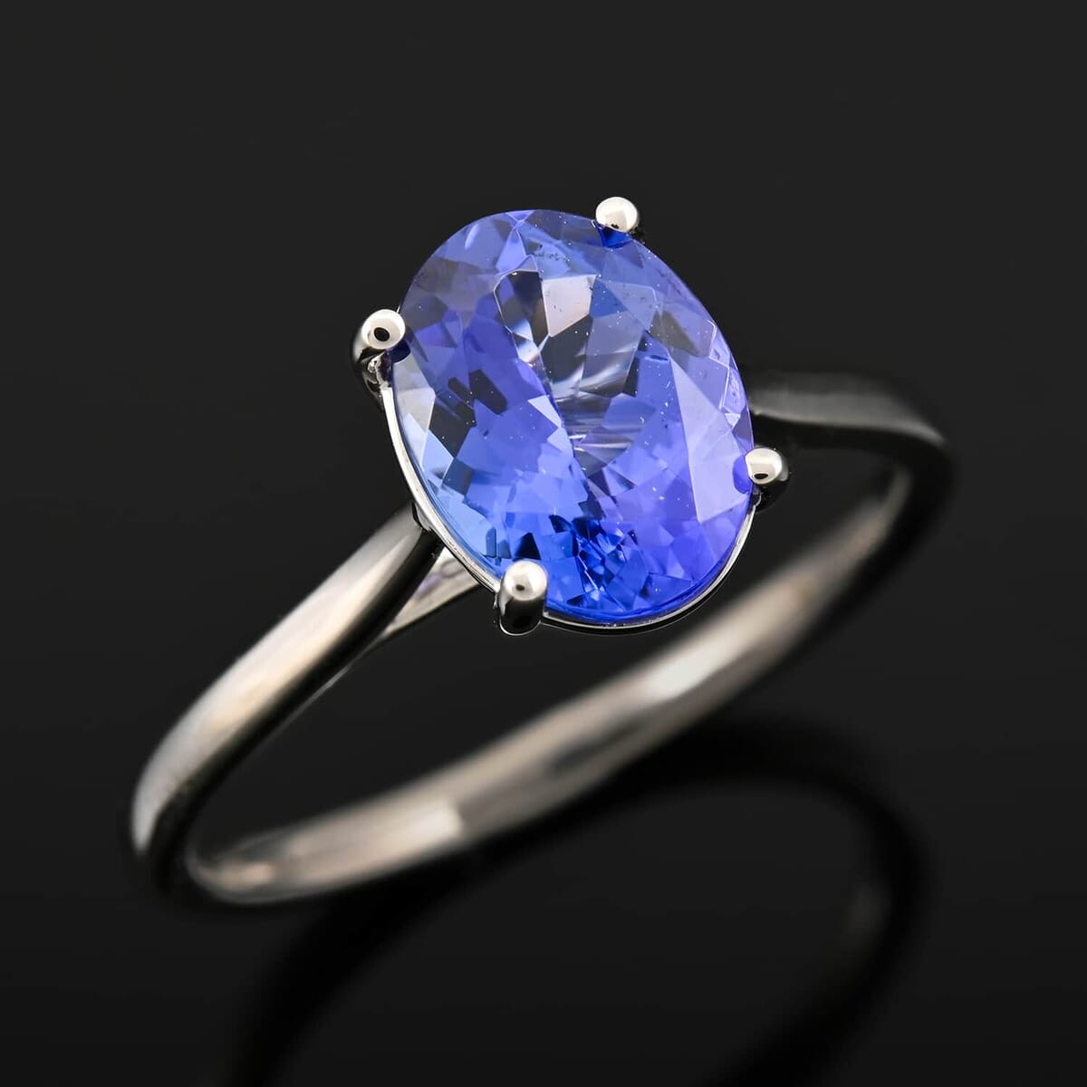Certified & Appraised 950 Platinum AAAA Tanzanite Solitaire Ring (Size 8.5) 2.00 ctw image number 1