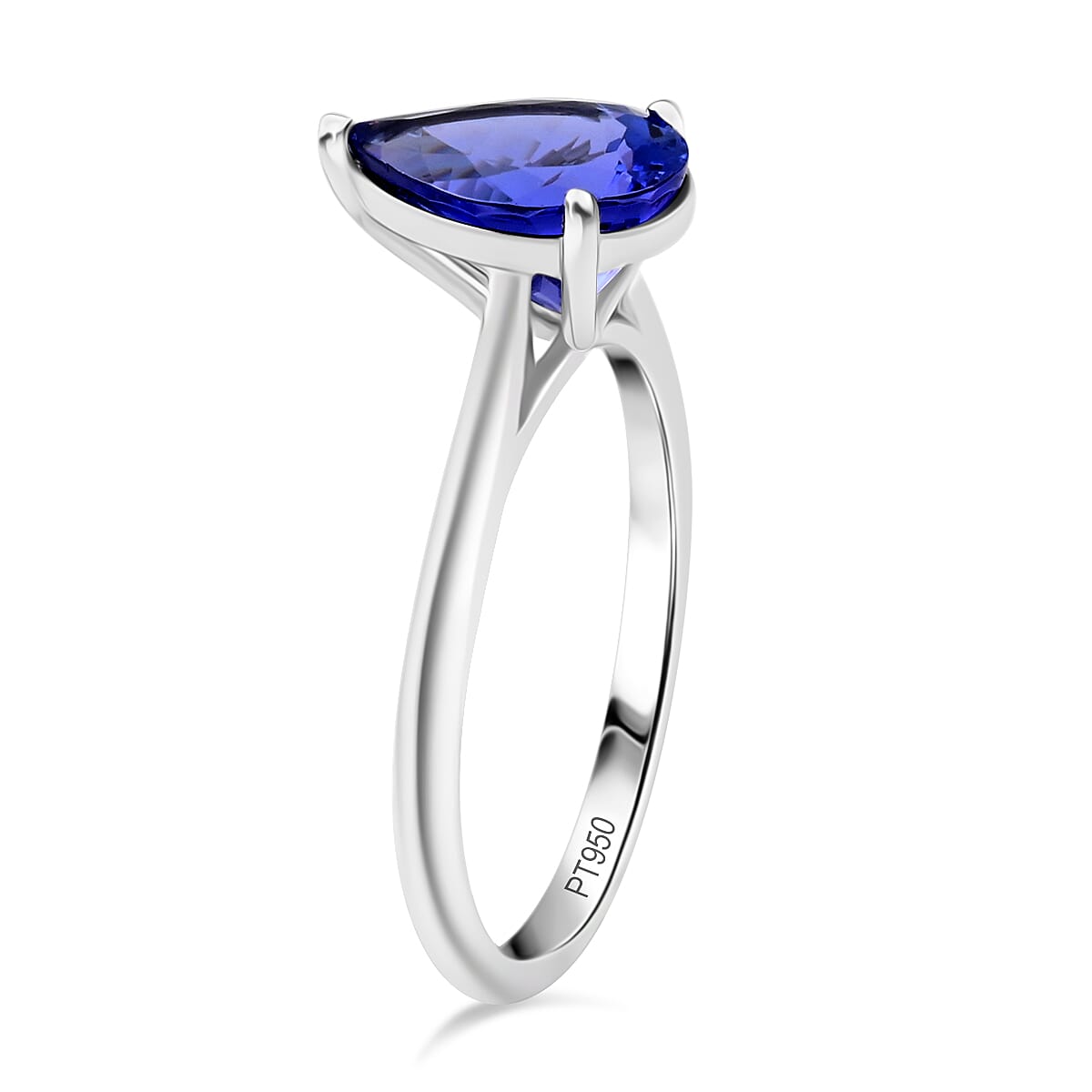 AAA Tanzanite 2.00 ctw Solitaire Ring in 950 Platinum (Size 6.0) image number 3