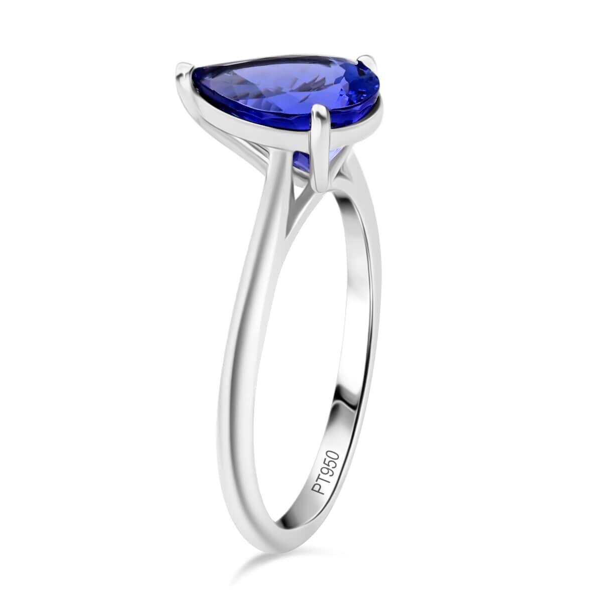 Certified & Appraised Rhapsody 950 Platinum AAAA Tanzanite Solitaire Ring (Size 7.5) 2.00 ctw image number 3