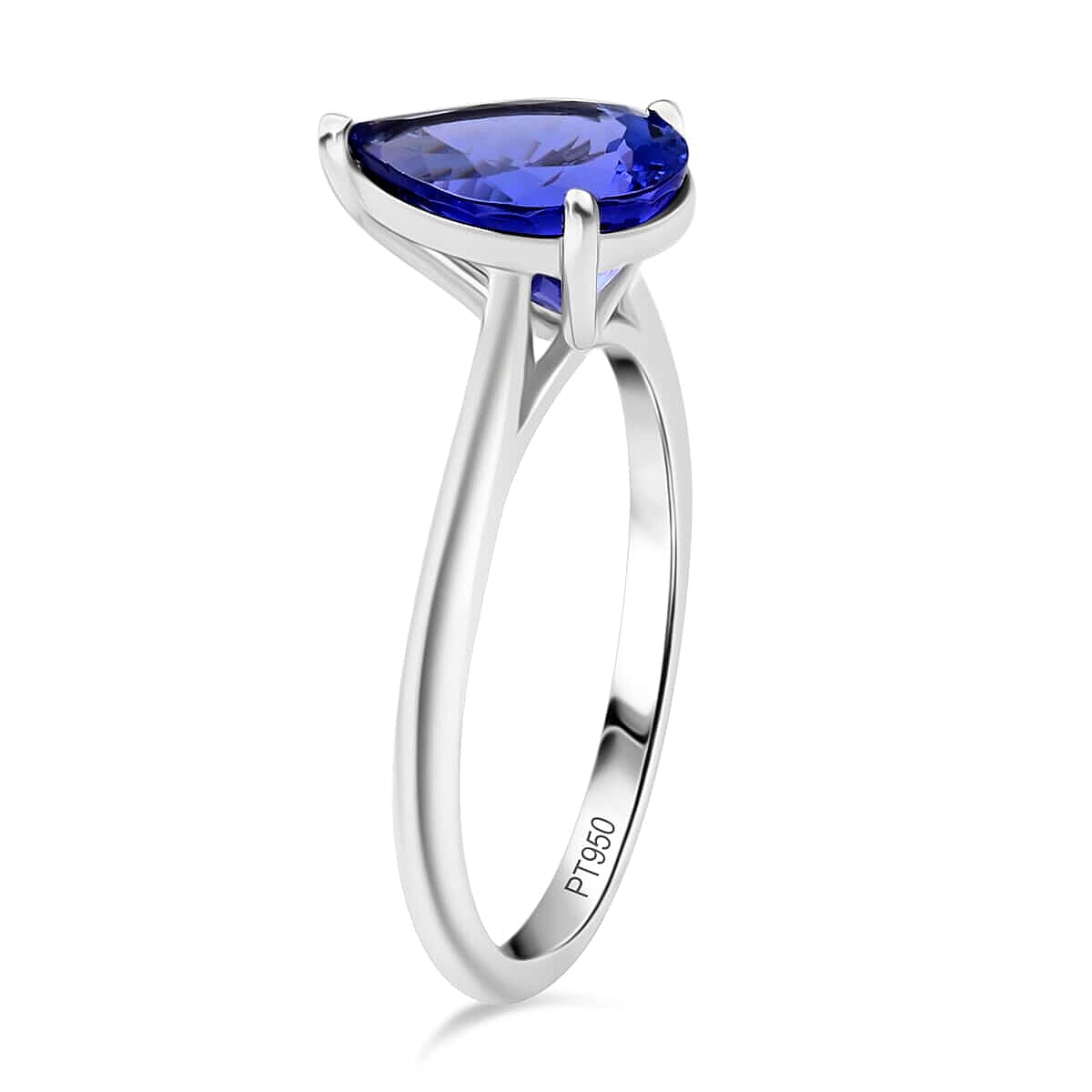 Certified & Appraised Rhapsody 950 Platinum AAAA Tanzanite Solitaire Ring (Size 8.5) 2.00 ctw image number 3