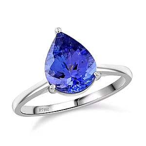 AAA Tanzanite 2.00 ctw Solitaire Ring in 950 Platinum (Size 9.0)