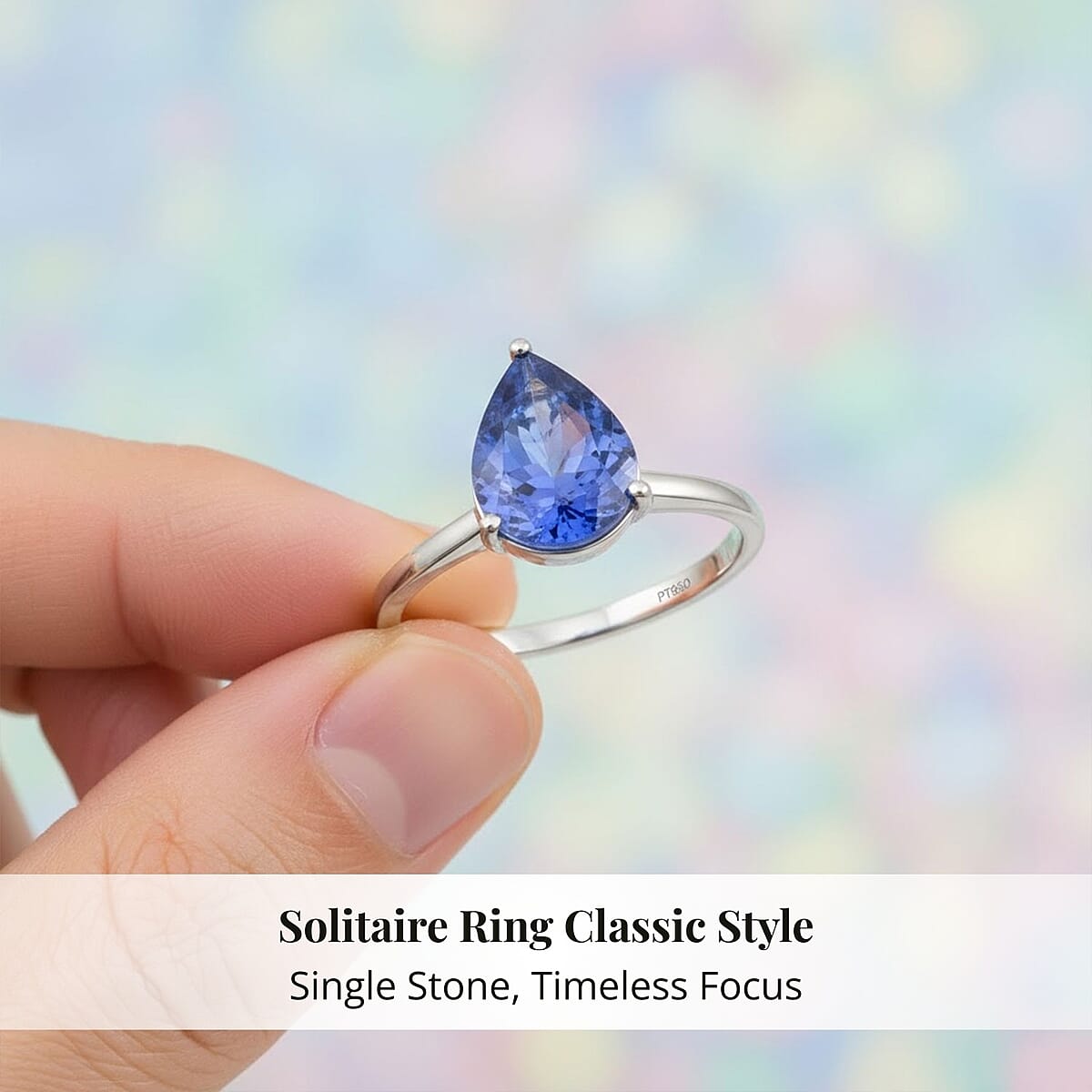 Certified & Appraised Rhapsody 950 Platinum AAAA Tanzanite Solitaire Ring (Size 9.5) 2.00 ctw image number 4