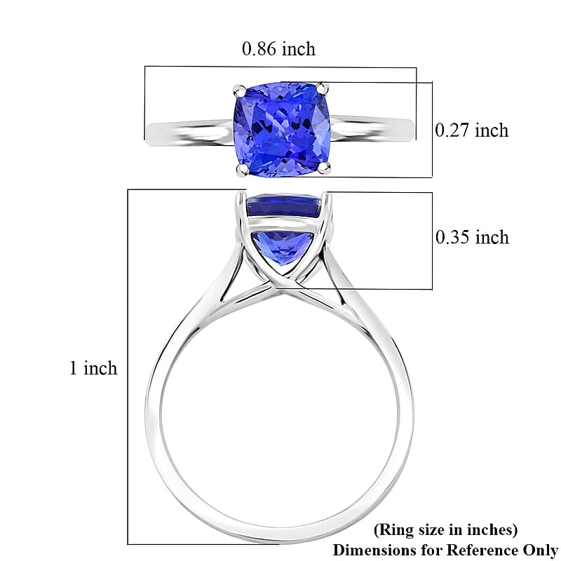 AAA Tanzanite 2.00 ctw Solitaire Ring in 950 Platinum (Size 10.0)
