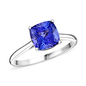 AAA Tanzanite 2.00 ctw Solitaire Ring in 950 Platinum (Size 6.0)