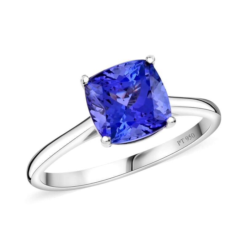AAA Tanzanite 2.00 ctw Solitaire Ring in 950 Platinum (Size 7.5)
