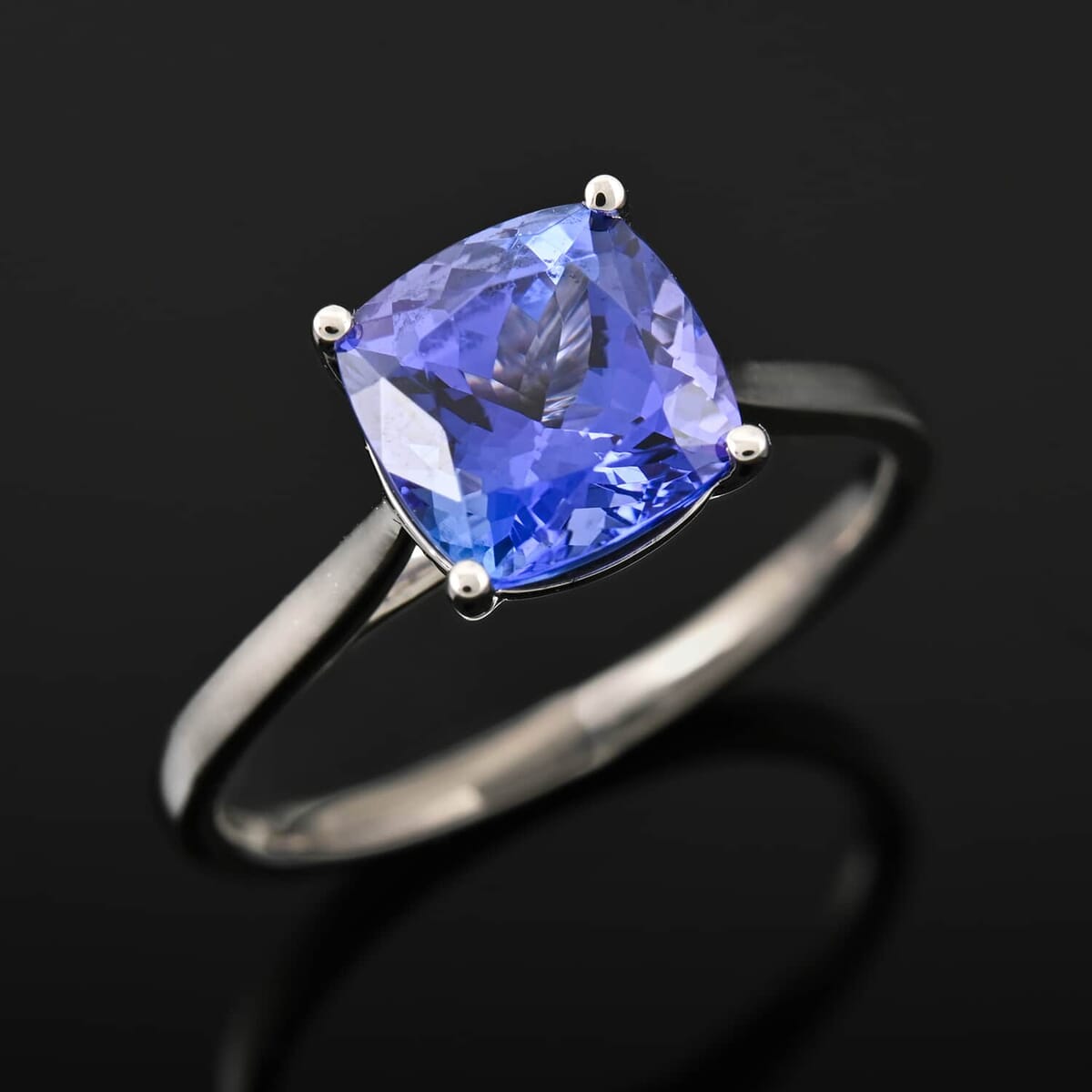 Certified & Appraised Rhapsody 950 Platinum AAAA Tanzanite Solitaire Ring (Size 7.5) 2.00 ctw image number 1