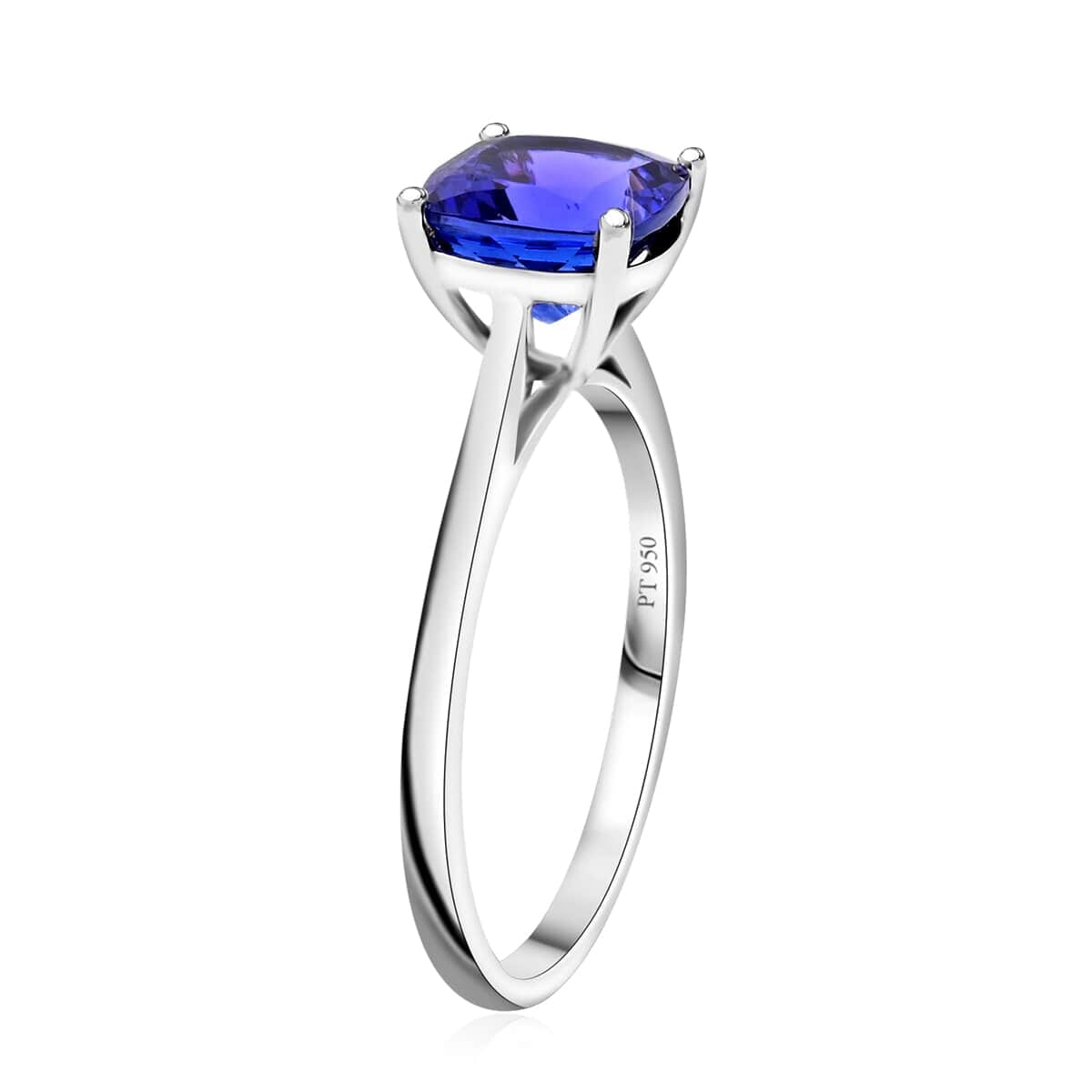 Certified & Appraised Rhapsody 950 Platinum AAAA Tanzanite Solitaire Ring (Size 7.5) 2.00 ctw image number 3