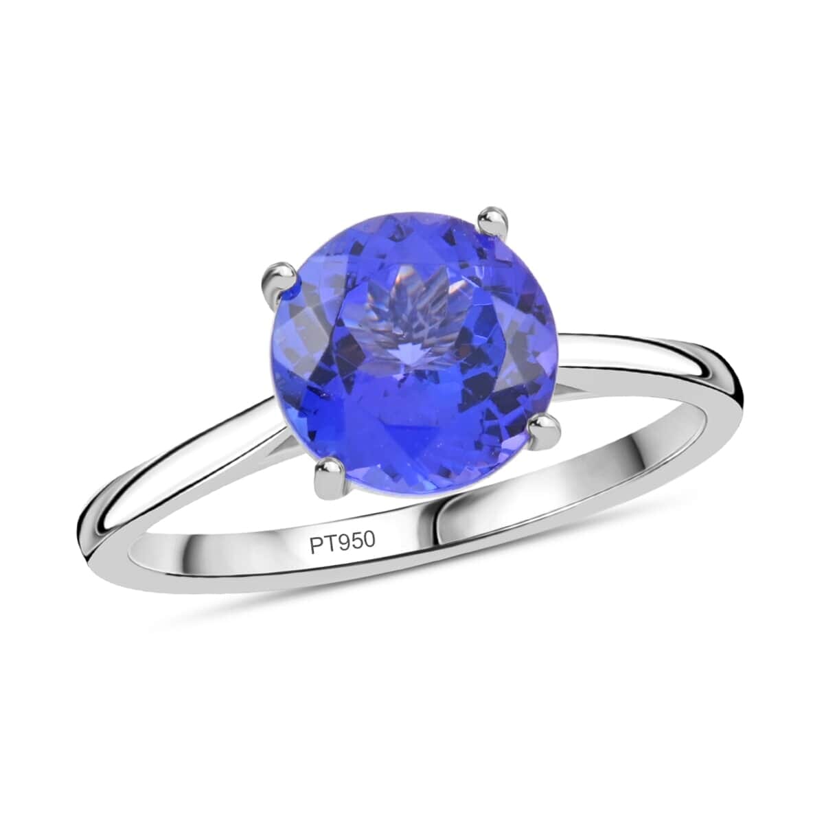 Certified & Appraised Rhapsody 950 Platinum AAAA Tanzanite Solitaire Ring (Size 11.0) 2.00 ctw image number 0