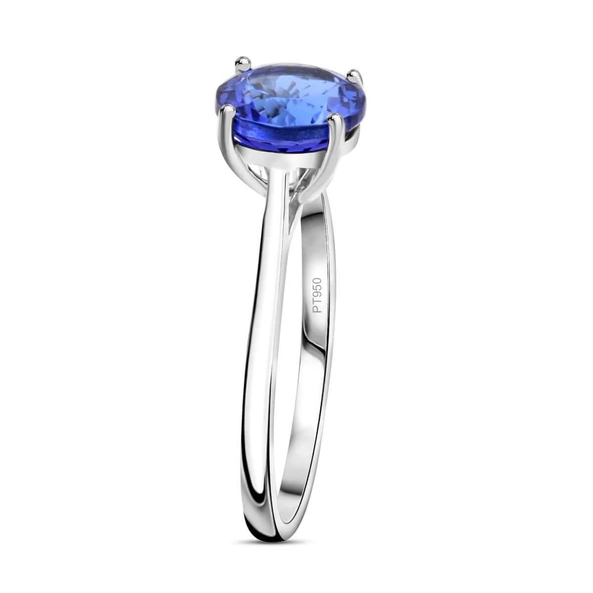 Certified & Appraised Rhapsody 950 Platinum AAAA Tanzanite Solitaire Ring (Size 11.0) 2.00 ctw image number 3