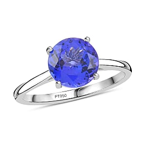 Certified & Appraised Rhapsody 950 Platinum AAAA Tanzanite Solitaire Ring (Size 8.5) 2.00 ctw