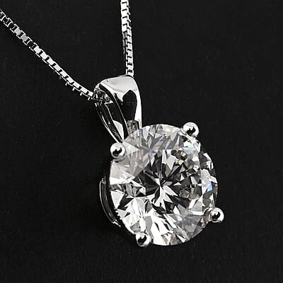 Lab Grown Diamond G-H VS 1.25 ctw Pendant Necklace 18 Inches in 14K White Gold