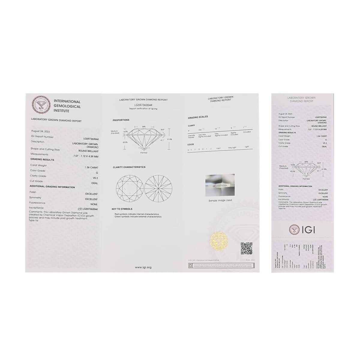 Luxuriant Lab Grown Diamond G-H VS 2.50 ctw Earrings in 14K White Gold image number 5