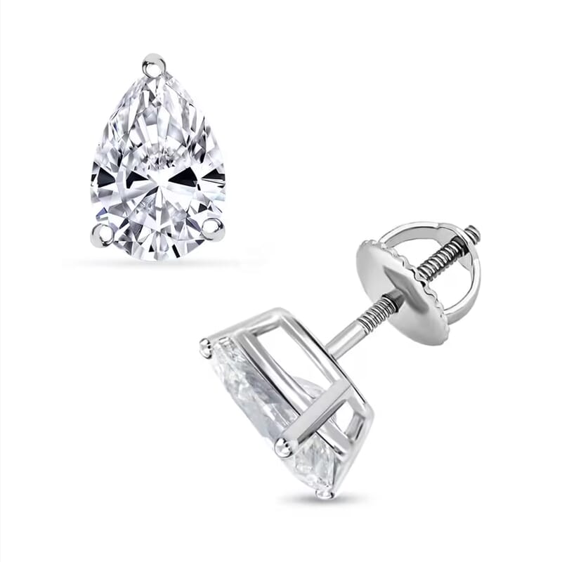 Lab Grown Diamond G-H VS 2.50 ctw Stud Earrings in 14K White Gold