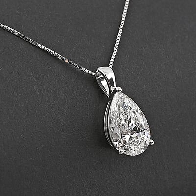 IGI Certified Luxuriant Lab Grown Diamond G-H VS 1.25 ctw Pendant Necklace 18 Inches in 14K White Gold