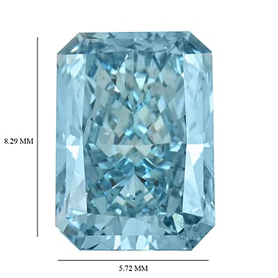 IGI Certified Luxuriant Lab Grown Blue Diamond (Radiant) (VS2) 1.50 ctw