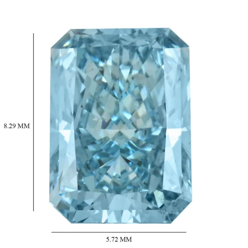 IGI Certified Luxuriant Lab Grown Blue Diamond (Radiant) (VS2) 1.50 ctw