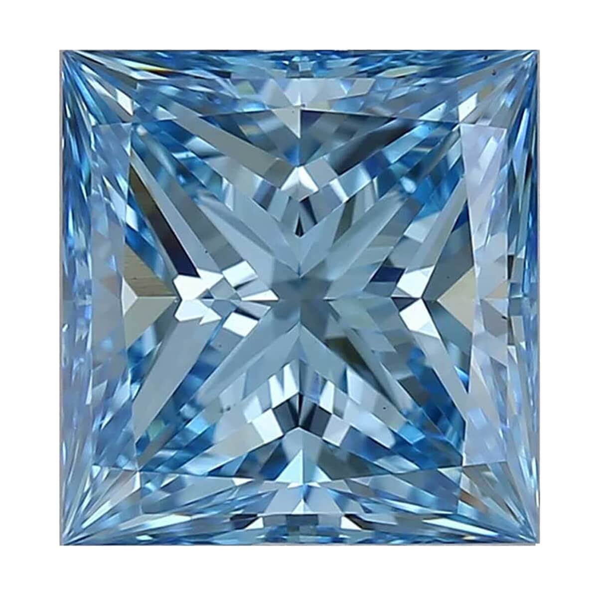 IGI Certified Luxuriant Lab Grown Blue Diamond (Princess) (VS2) 1.50 ctw image number 0