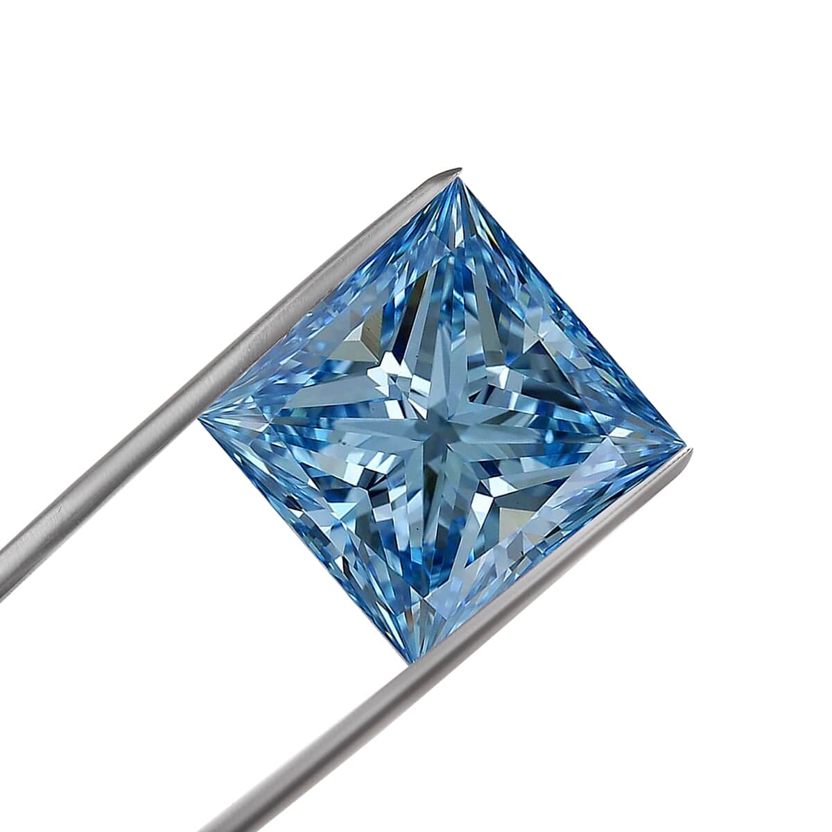 IGI Certified Luxuriant Lab Grown Blue Diamond (Princess) (VS2) 1.50 ctw image number 2