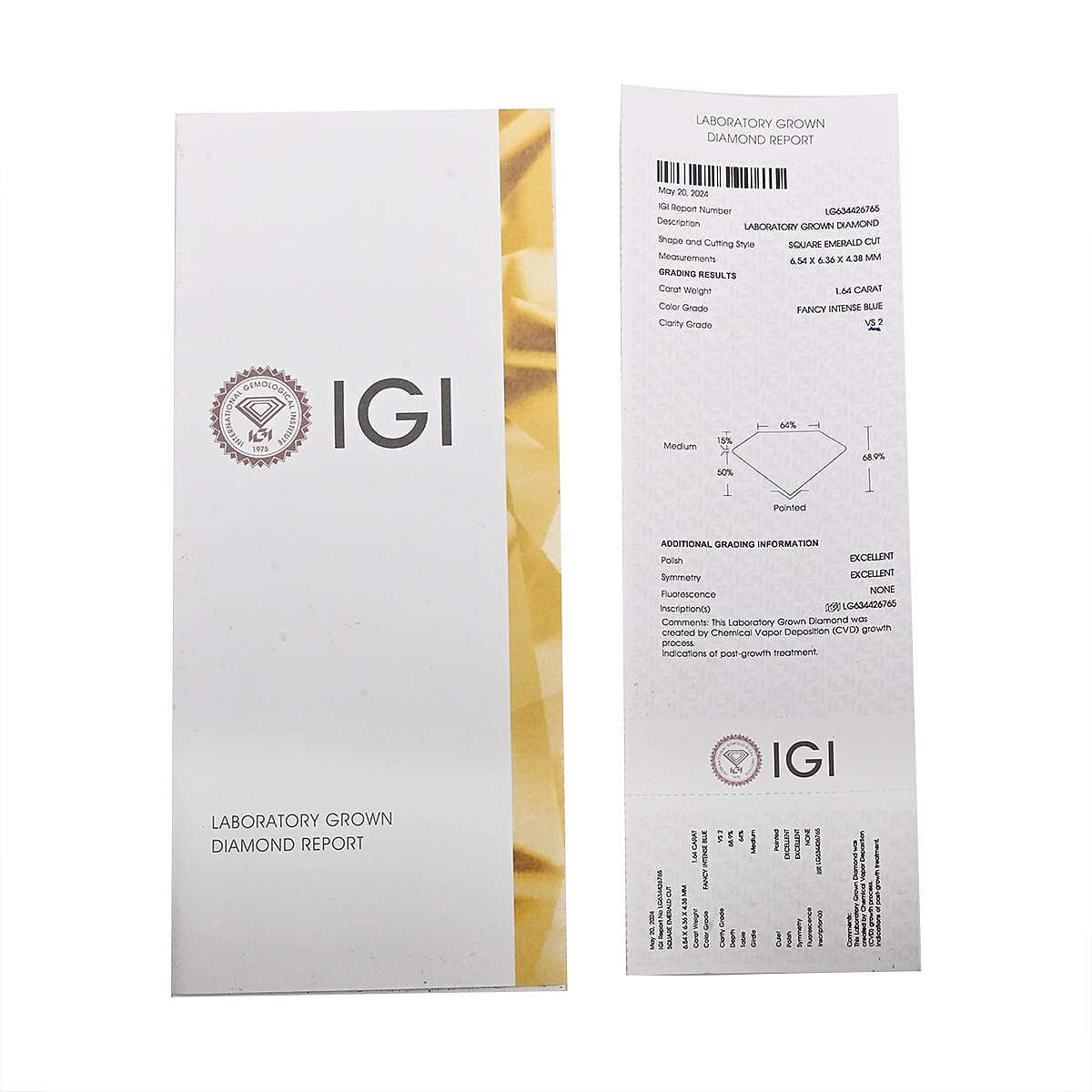 IGI Certified Luxuriant Lab Grown Blue Diamond (Asscher) (VS2) 1.50 ctw image number 4