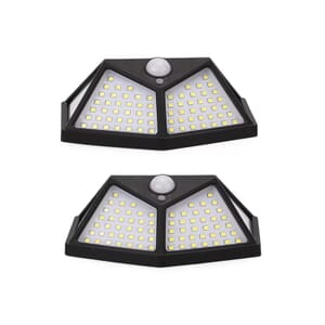 Set of 2 Solar Powered Motion Sensing Four-sided Illumination Outdoor Lights
