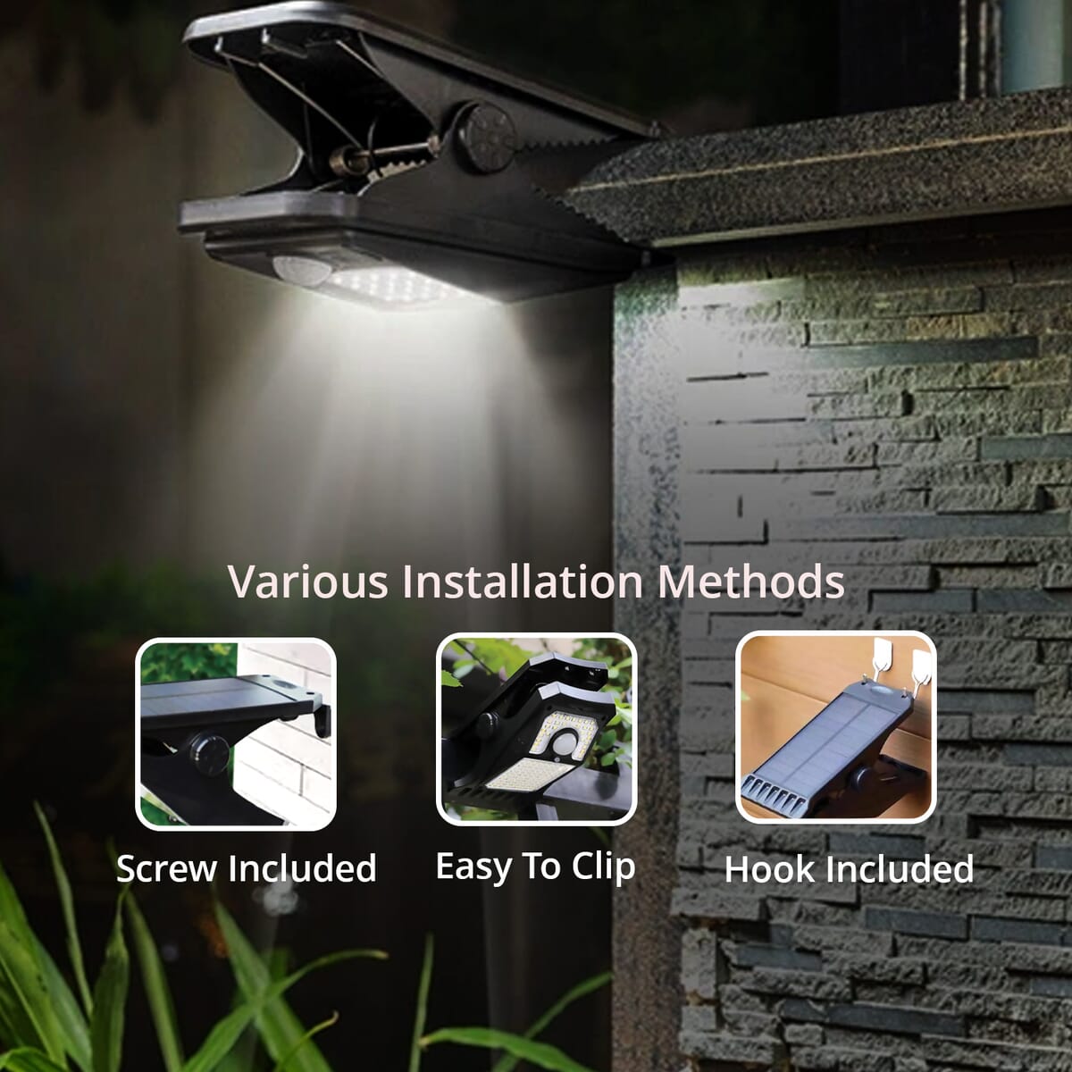Solar Powered Motion Sensing Practical Clip Shape Outdoor Lights image number 3