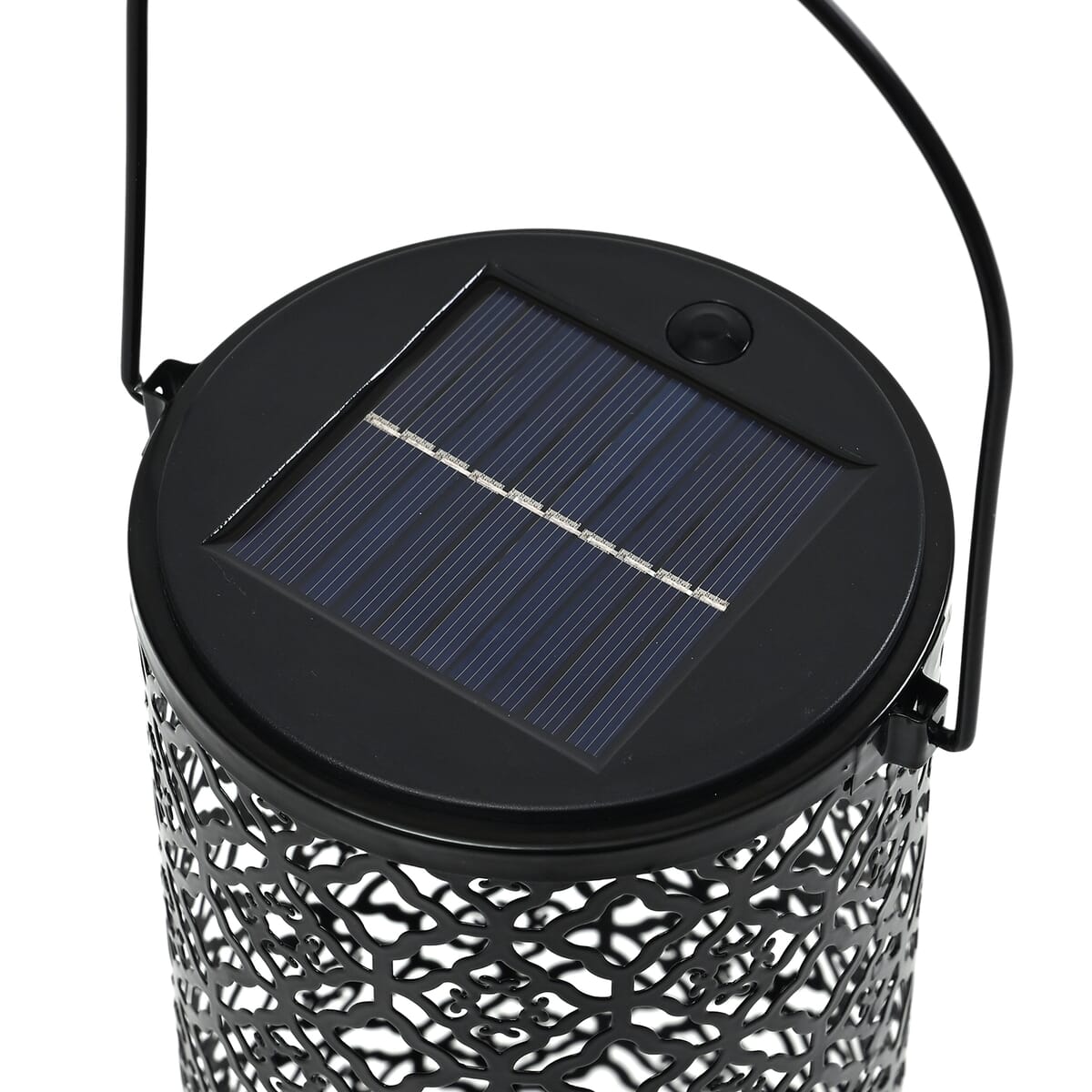 Solar Operated Metal Cylinder Lantern with Hollow Lattice Pattern (500 mAh) image number 3